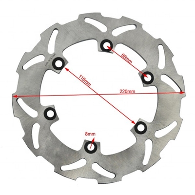 Rotor de disco de freio traseiro fixo de 220 mm OD para Yamaha TT 250 YZF R6 600 YZF R1 1000 Freio suave e desempenho consistente