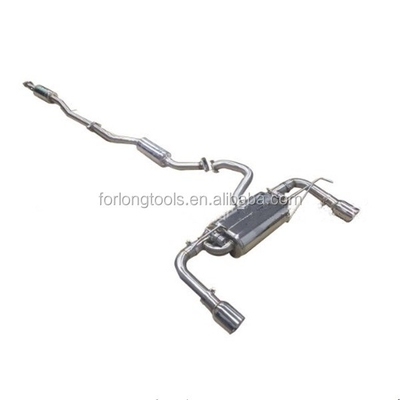 Tubo de escape modificado de aço inoxidável brilhante para Mitsubishi Lancer e controle de válvula
