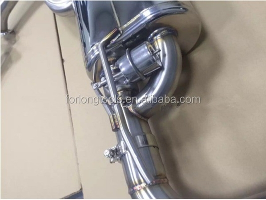 Tubo de escape modificado de aço inoxidável brilhante para Mitsubishi Lancer e controle de válvula