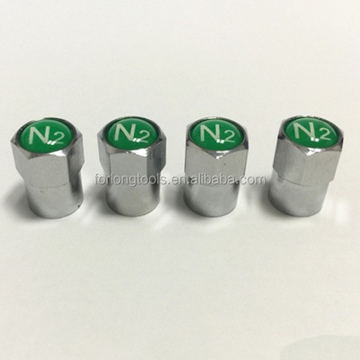 Universal Car Black N2 Nitrogen Logo Seal Chrome-Plated Brass Tire Valve Stem Caps para eficiência e segurança de combustível ótimos