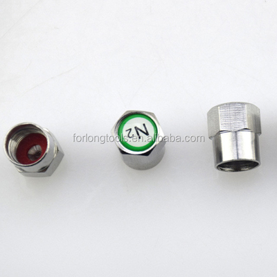 Universal Car Black N2 Nitrogen Logo Seal Chrome-Plated Brass Tire Valve Stem Caps para eficiência e segurança de combustível ótimos
