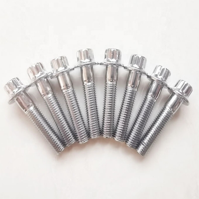 Compatibilidade universal M7x32 Ferro cromado de 12 pontos para rodas com encaixe universal e revestimento de cromo durável