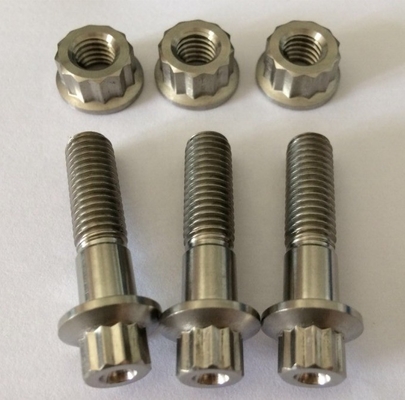 Exibição natural Grade GR5 Titânio parafusos M8 x1.25x 32MM 12 ponto parafusos para plantas químicas
