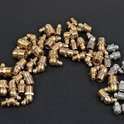 Brass resistente a altas temperaturas M8 M10 M6 5/16-24 1/4-19 1/4-28 Grease Zerk Nipple Fitting para aplicações industriais