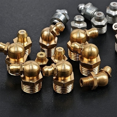 Brass resistente a altas temperaturas M8 M10 M6 5/16-24 1/4-19 1/4-28 Grease Zerk Nipple Fitting para aplicações industriais