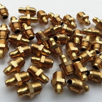 Brass resistente a altas temperaturas M8 M10 M6 5/16-24 1/4-19 1/4-28 Grease Zerk Nipple Fitting para aplicações industriais