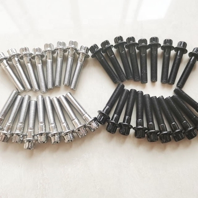 Bolhas de aço de borda dividida universal M7 x 32 mm para rodas BBS de alta resistência à tração cromadas