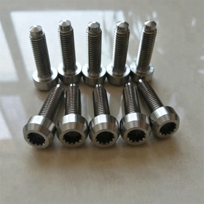 Fácil de instalar e durável M7 * 24mm Titânio parafusos de borda dividida para BBS DIN padrão acabamento natural