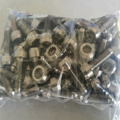 Fácil de instalar e durável M7 * 24mm Titânio parafusos de borda dividida para BBS DIN padrão acabamento natural