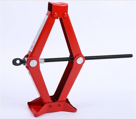 Jack de tesoura vermelho de 1,5 toneladas para reparação de automóveis Altura máxima 385 mm Altura mínima 105 mm Suporte manual Jack mecânico Ferramenta de reparação de automóveis