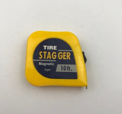 Aço amarelo 3M 10 pés Pneus Stagger Tape Medida com 1/4 polegada Largura da lâmina Construção acessível e pesada