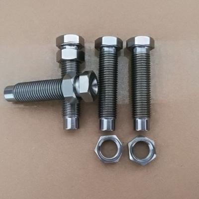 DIN padrão e titânio parafuso 7/16 &quot;-20 com 9/16&quot; Hex Nut para 1-1/8&quot; Torsion Stop acabamento natural