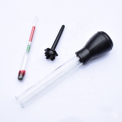 Preto e Vermelho 330mm/13&quot; tubo de borracha de vidro comprimento hidrômetro de bateria de carro para detecção rápida de eletrólito de água ácida