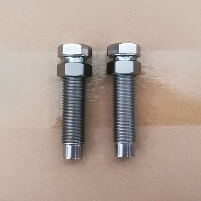 DIN padrão e titânio parafuso 7/16 &quot;-20 com 9/16&quot; Hex Nut para 1-1/8&quot; Torsion Stop acabamento natural