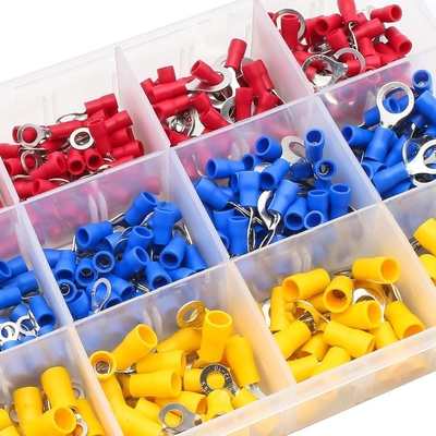 480pcs terminais isolados conector elétrico crimp traseiro espada anel de garfo conjunto de terminais Kit com caixa para ano universal