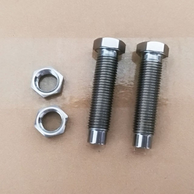 DIN padrão e titânio parafuso 7/16 &quot;-20 com 9/16&quot; Hex Nut para 1-1/8&quot; Torsion Stop acabamento natural