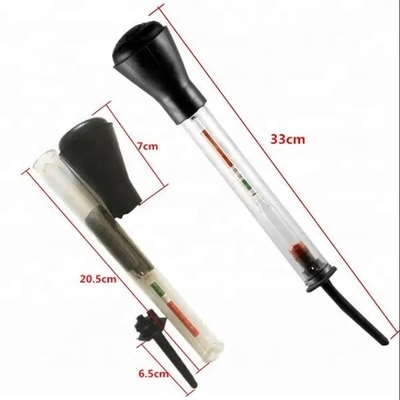 Preto e Vermelho 330mm/13&quot; tubo de borracha de vidro comprimento hidrômetro de bateria de carro para detecção rápida de eletrólito de água ácida