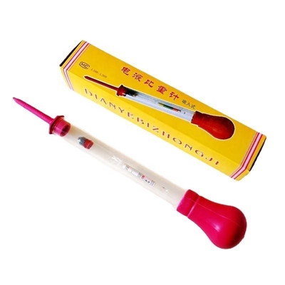 Preto e Vermelho 330mm/13&quot; tubo de borracha de vidro comprimento hidrômetro de bateria de carro para detecção rápida de eletrólito de água ácida