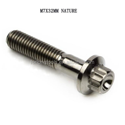 6AL-4V GR5 DIN Standard M7*32 12 Point Flange Head Titanium Split Rim Bolt para BBS e Design Durável