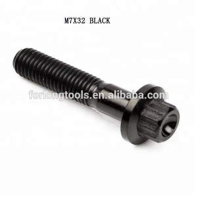 6AL-4V GR5 DIN Standard M7*32 12 Point Flange Head Titanium Split Rim Bolt para BBS e Design Durável