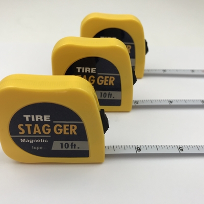 10 pés * 1/4 &quot; Magnético pneu de corrida Stagger medida de fita com lâmina larga e construção de metal de grau industrial