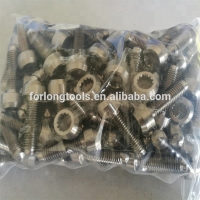 6AL-4V liga de titânio M7 * 1.0 parafusos de borda dividida para BBS acabamento natural 24.5mm Pronto para envio