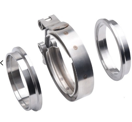 1.5-6.0 Grampos universais de escape de faixa V de aço inoxidável 304 com conjunto de flange masculino feminino ano universal universal