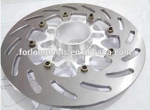 Modelo de carro Discos de freio de carro de titânio de 12,00 &quot;Rotor Sprint com 8 x 7 &quot;Círculo de parafuso e design de ranhuras em acabamento de titânio