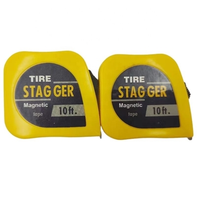 Logotipo personalizado Pneus de corrida de aço Stagger Tape Medida 10 pés * 1/4 &quot; Material de lâmina de aço Ferramentas magnéticas Amarelo para benefício