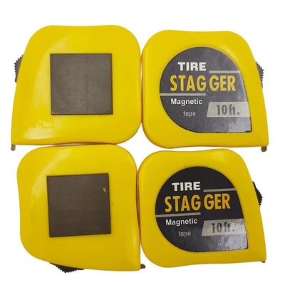 Amarelo 10 pés pneu de corrida magnético Stagger fita medida 1/4 &quot; Largura da lâmina para medição de precisão em polegadas imperiais