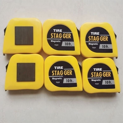 Amarelo 10 pés pneu de corrida magnético Stagger fita medida 1/4 &quot; Largura da lâmina para medição de precisão em polegadas imperiais