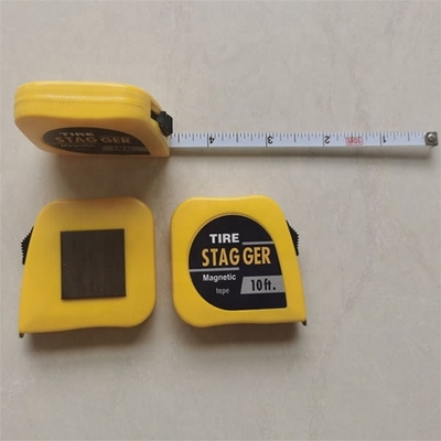 Amarelo 10 pés pneu de corrida magnético Stagger fita medida 1/4 &quot; Largura da lâmina para medição de precisão em polegadas imperiais