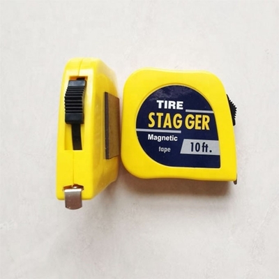 Cor Amarelo Carros de corrida Stagger fita de medição Toque 10 pés * 1/4 &quot; com Imperial Sistema de Medição e Ferramentas Magnéticas