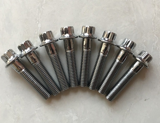 12 PT BBS RS/RX Bolas de aro dividido M7 x 32 Aço cromado para desempenho padrão DIN