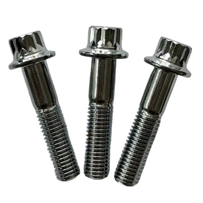 Acessórios universais para carros Titânio Gr5 12 PT RS/ RX Kit de aro dividido M7 x 32 parafuso e porca parafusos de flange de prata parafuso natural