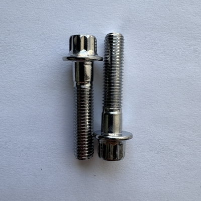 Acessórios universais para carros Titânio Gr5 12 PT RS/ RX Kit de aro dividido M7 x 32 parafuso e porca parafusos de flange de prata parafuso natural