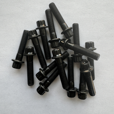Padrão OE NO. Titânio Gr5 12 PT RS/RX Kit de aro dividido M7 x 32 parafusos e porcas parafusos preto para montagem universal de automóveis