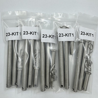 Kit de alfinetes de escada de titânio de grau industrial Jacobs com clips de acabamento natural DIN Standard Gr5 3/8 x 3,71 e 1/2 x 1.3
