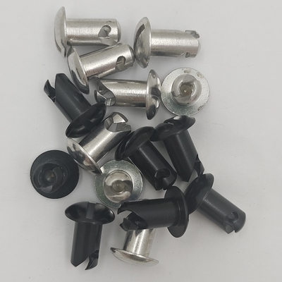 Universal 7/16 &quot;Alumínio Dzus Botão Cúpula Cabeça Quarta Torno Fixações.500 Negro Universal.500&quot; Apego com Material