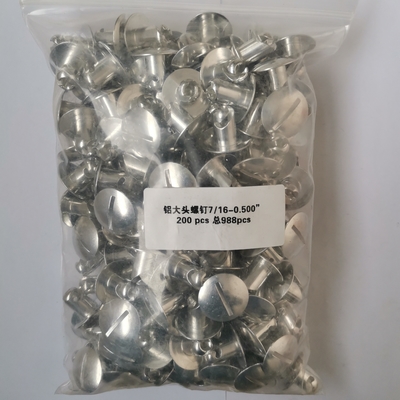 7/16 &quot;Alumínio Quarter Turn Dzus com 1&quot; Grande cabeça x.500 Sprint Car Prata para Montagem Universal de Carros