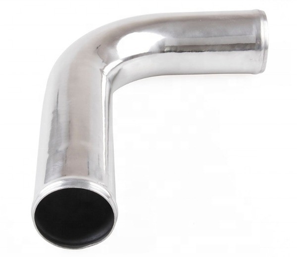 Técnica de processamento de revestimento polido e final de 90 graus Universal Alumínio Curva de cotovelo tubo de escape com conexão de pinça
