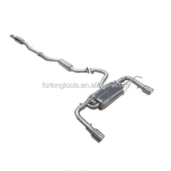 Tubo de escape modificado de aço inoxidável brilhante para Mitsubishi Lancer e controle de válvula