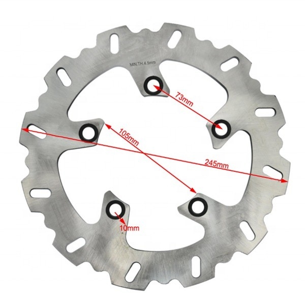 Rotor de disco de freio traseiro de espessura de 245 mm para motocicleta de estrada Yamaha FZ6 600 FZ6 Fazer 600 Feito de aço inoxidável durável