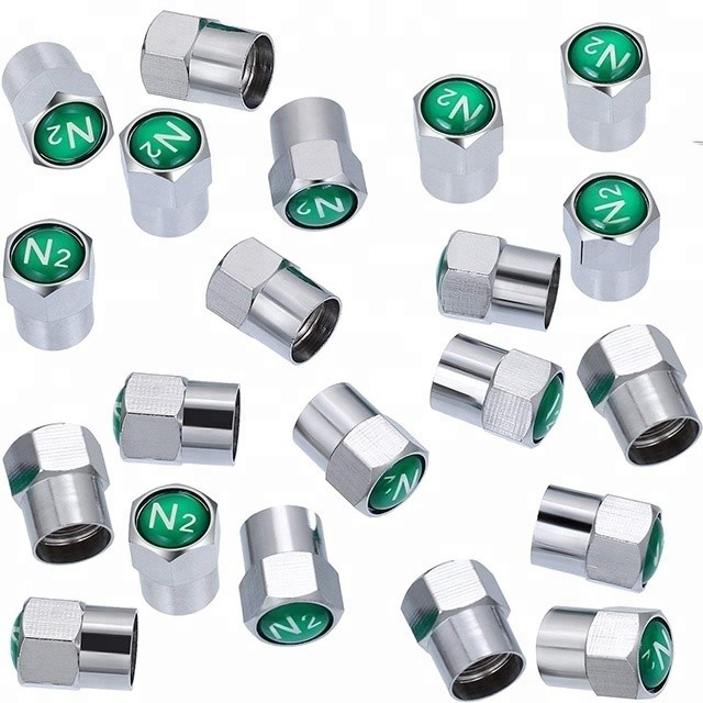 Padrão OE NO. Metal Brass Tire Valve Stem Caps N2 Nitrogen Dust Proof Valve Covers for Auto Car Purpose Substituir/Reparar