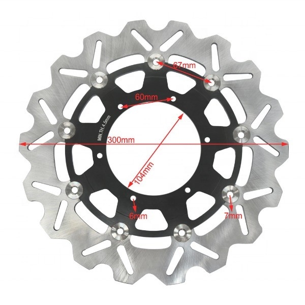 105mm ID 300MM Disco de travagem flutuante de motocicleta de aço inoxidável para BMW F 650 F 650 CS F 650 GS 4,5 mm Espessura e travagem