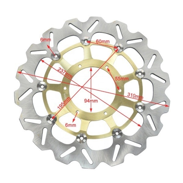 Rotor de disco de freio flutuante de 310 mm para Honda Racing Bike CB 1000 R CBR RR 1000 CTX ABS 1300 4,5 mm Espessura 1,50 kg