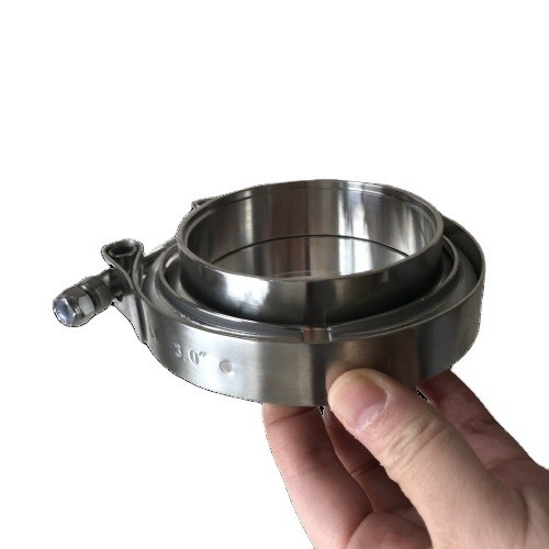 Universal ano de aço inoxidável 1,75 '' polegada V pinças de banda para tubo de escape turbo fácil instalação