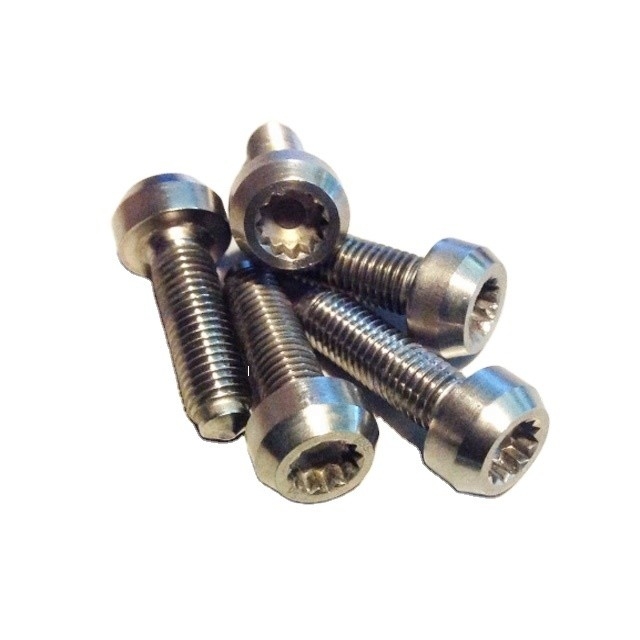 Fácil de instalar e durável M7 * 24mm Titânio parafusos de borda dividida para BBS DIN padrão acabamento natural