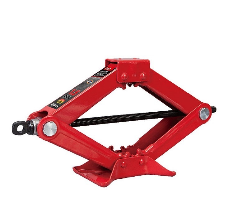 Jack de tesoura vermelho de 1,5 toneladas para reparação de automóveis Altura máxima 385 mm Altura mínima 105 mm Suporte manual Jack mecânico Ferramenta de reparação de automóveis