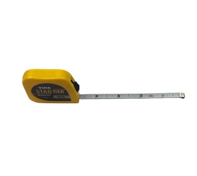 Aço amarelo 3M 10 pés Pneus Stagger Tape Medida com 1/4 polegada Largura da lâmina Construção acessível e pesada